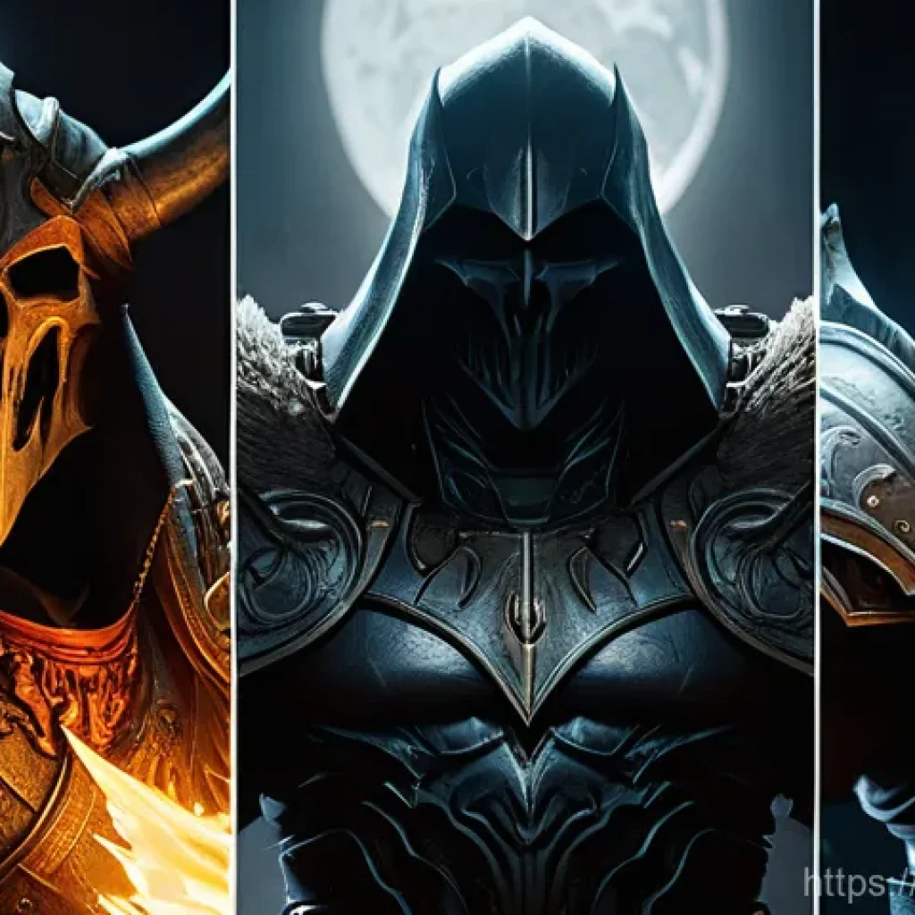 디아블로2 아이템 강화 팁 - Here are three detailed image prompts in English, inspired by the provided text about Diablo 2 Resur...
