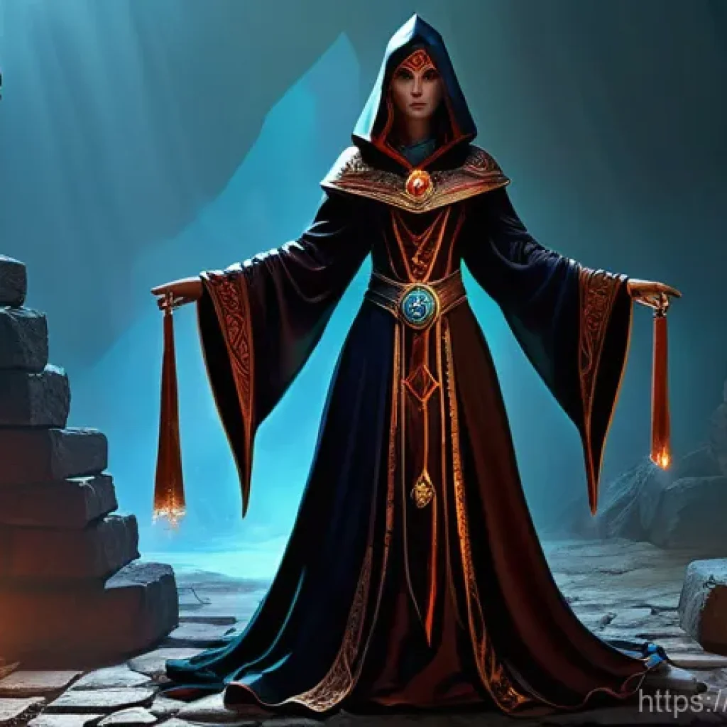 디아블로2 카우방 열기 - **Opening the Bovine Portal in Diablo II:** "A formidable Diablo II Sorceress, adorned in her ic...